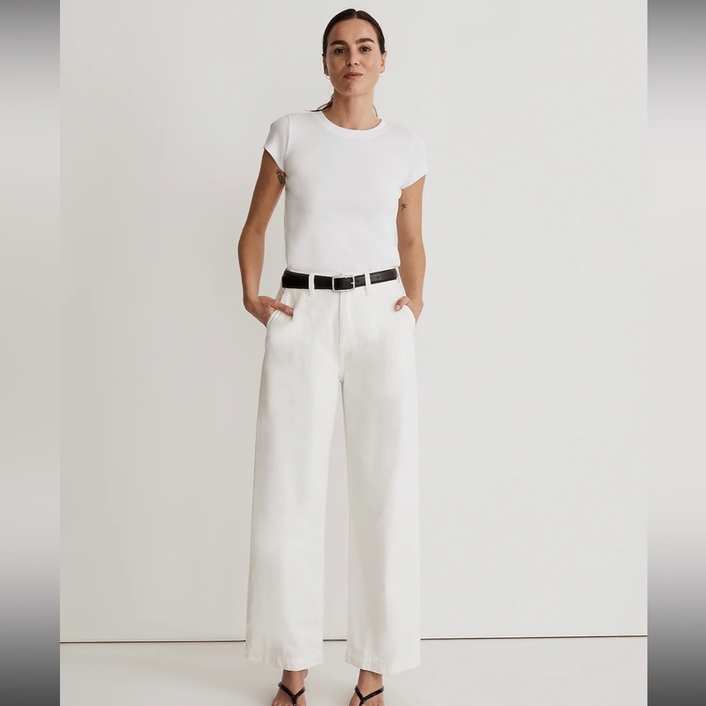 Madewell The Harlow Wide-Leg Jean in Tile White NWT
